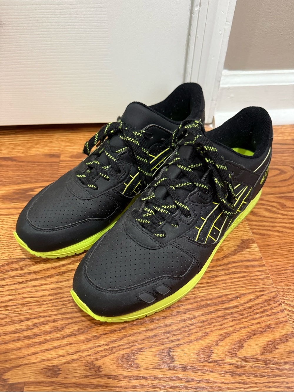 Asics Black Sneakers with Neon Green Accents
